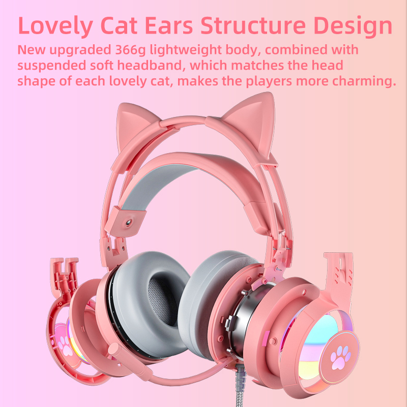Pc Gaming Vs Ps5 - Casque de jeu rose pour PC,