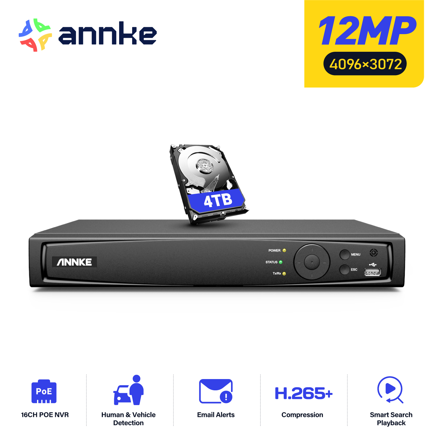 Webcam 4K - ANNKE 12MP POE NVR enregistreur vidéo