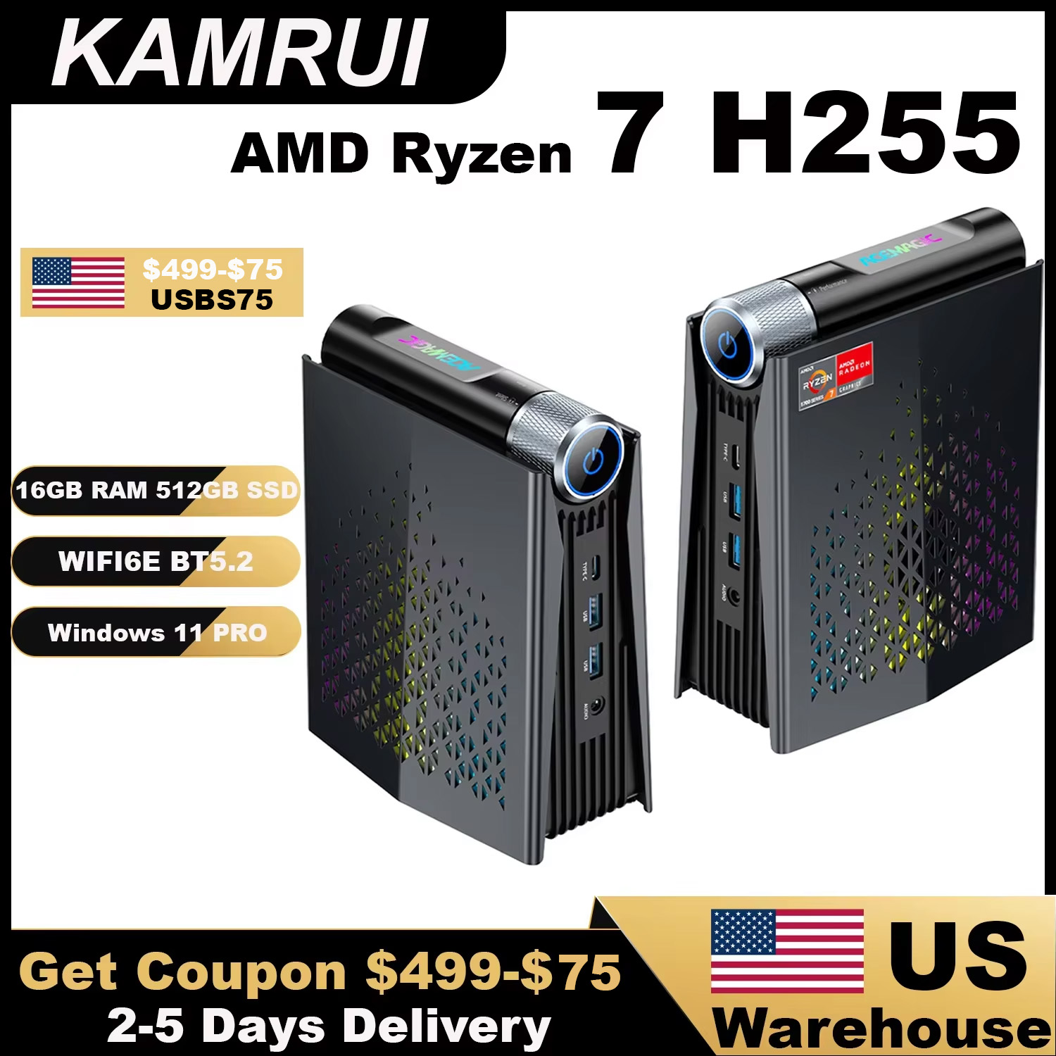 Pc Gaming Amd Ryzen 7 - Mini PC de jeu KAMRUI Ryzen