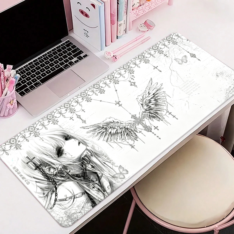 Pc Gaming Desk - Tapis de souris en cuir noir
