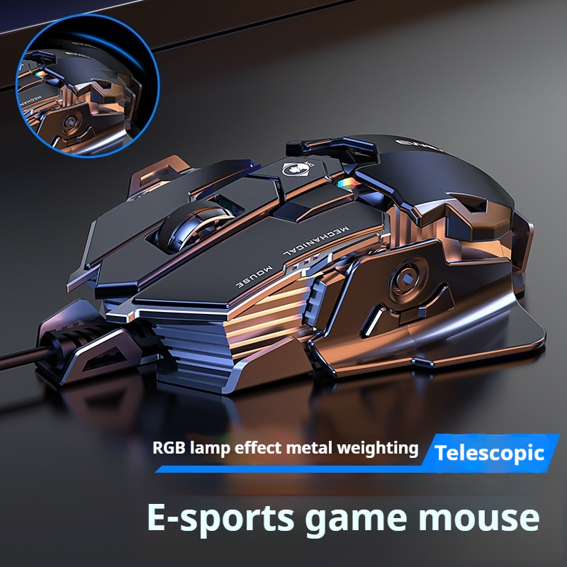 Mouse Bungee Holder - Souris de jeu filaire EWEADN, RVB,