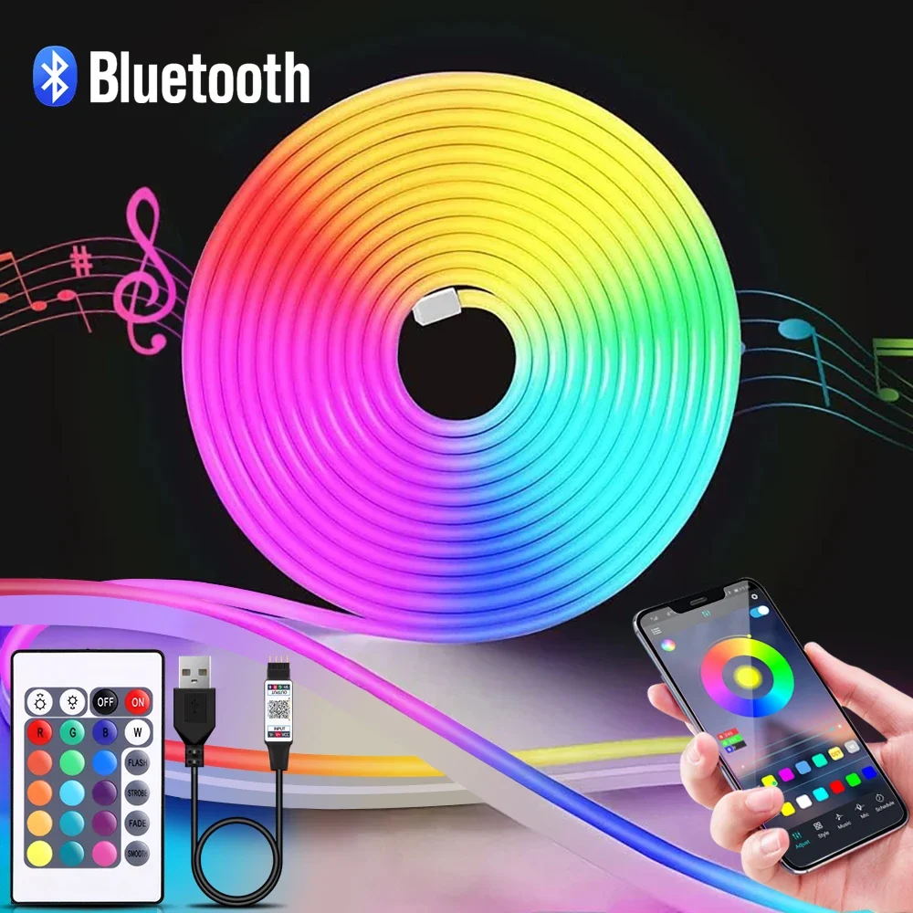 Rgb Light Strip - Bande lumineuse LED néon RGB, 1-5m,