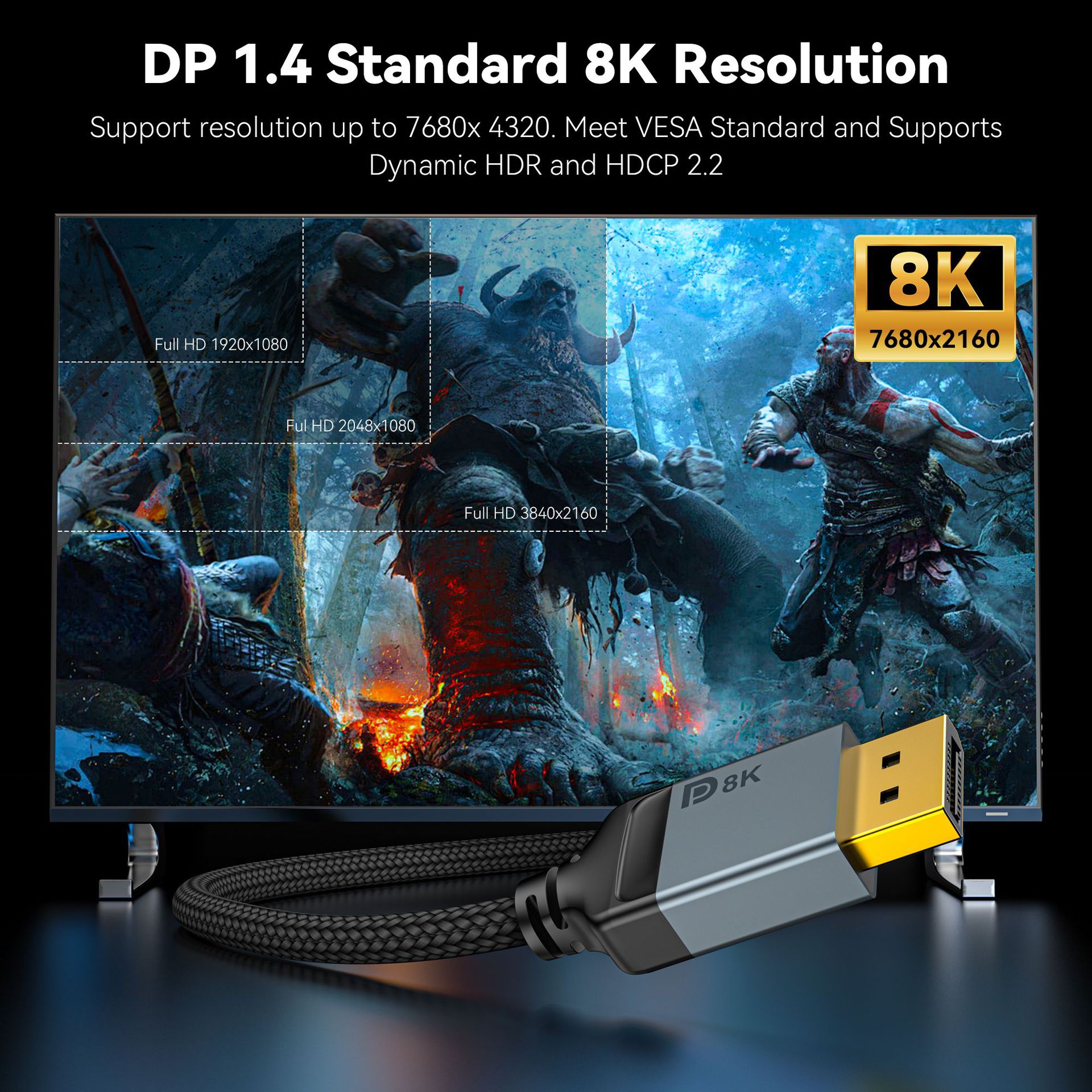 Câble DisplayPort 8K 1.4, câbl - High Refresh Monitor avis et prix
