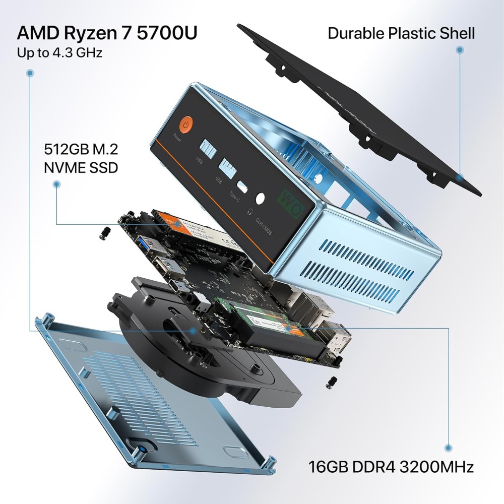 Mini PC AMD Ryzen 7 5700U 8 cœ - Pc Gaming Amd Ryzen 7 avis et prix