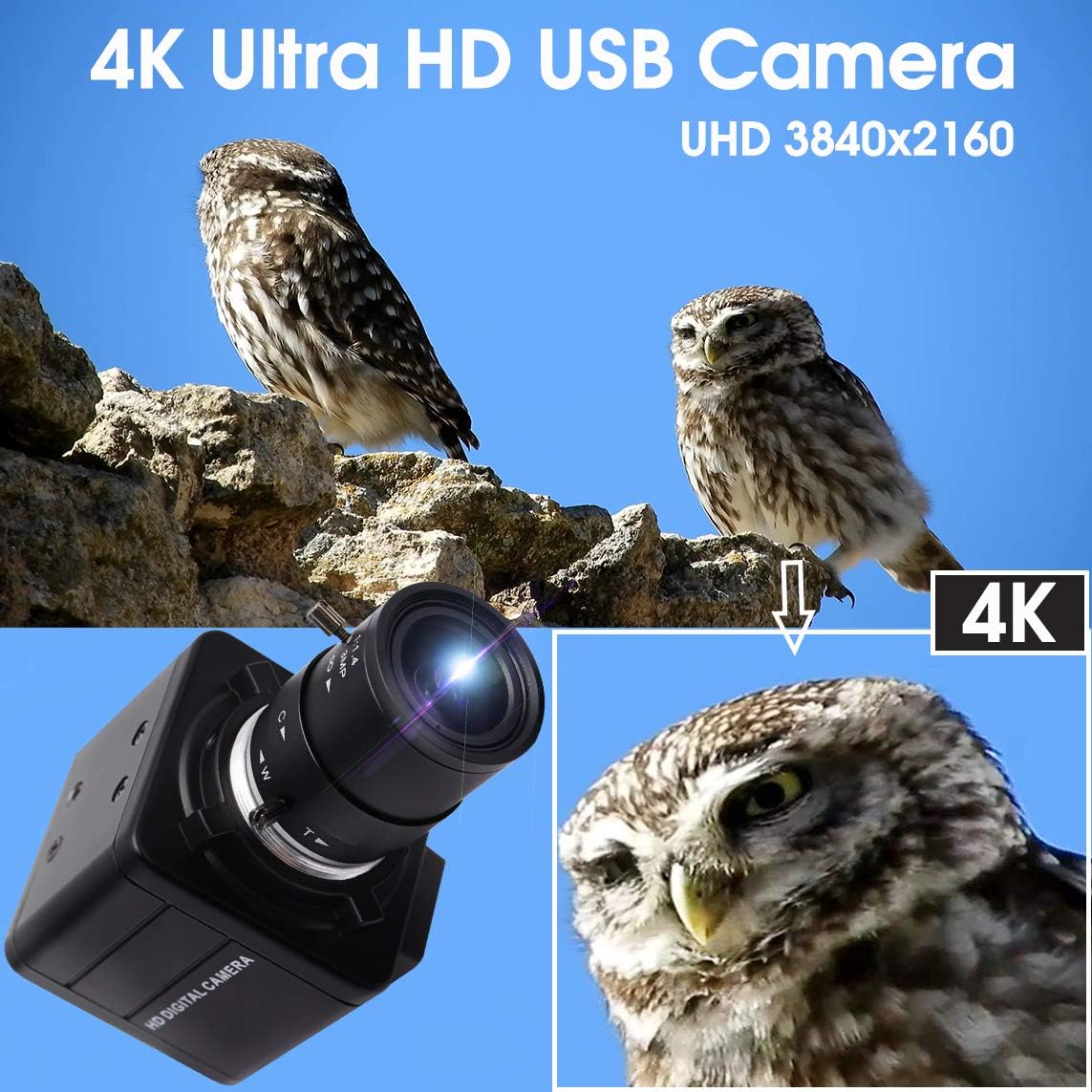 ELP 4K Ultra HD Webcam 4X Zoom - Webcam 4K avis et prix